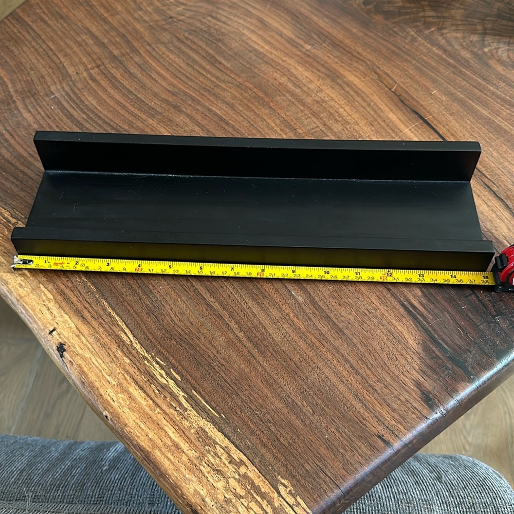 Black Floating Shelf - no hardware included - never used 15 inches long